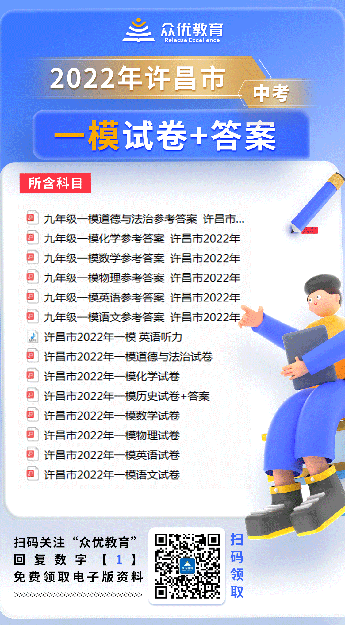 许昌市2022年一模试卷+答案（PDF版资料）(图1)