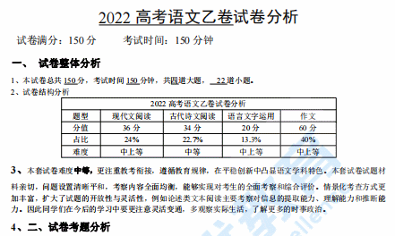 @2023届高考学子及家长：2022高考全国乙卷8科全面试卷分析来了！备考必用！(图4)