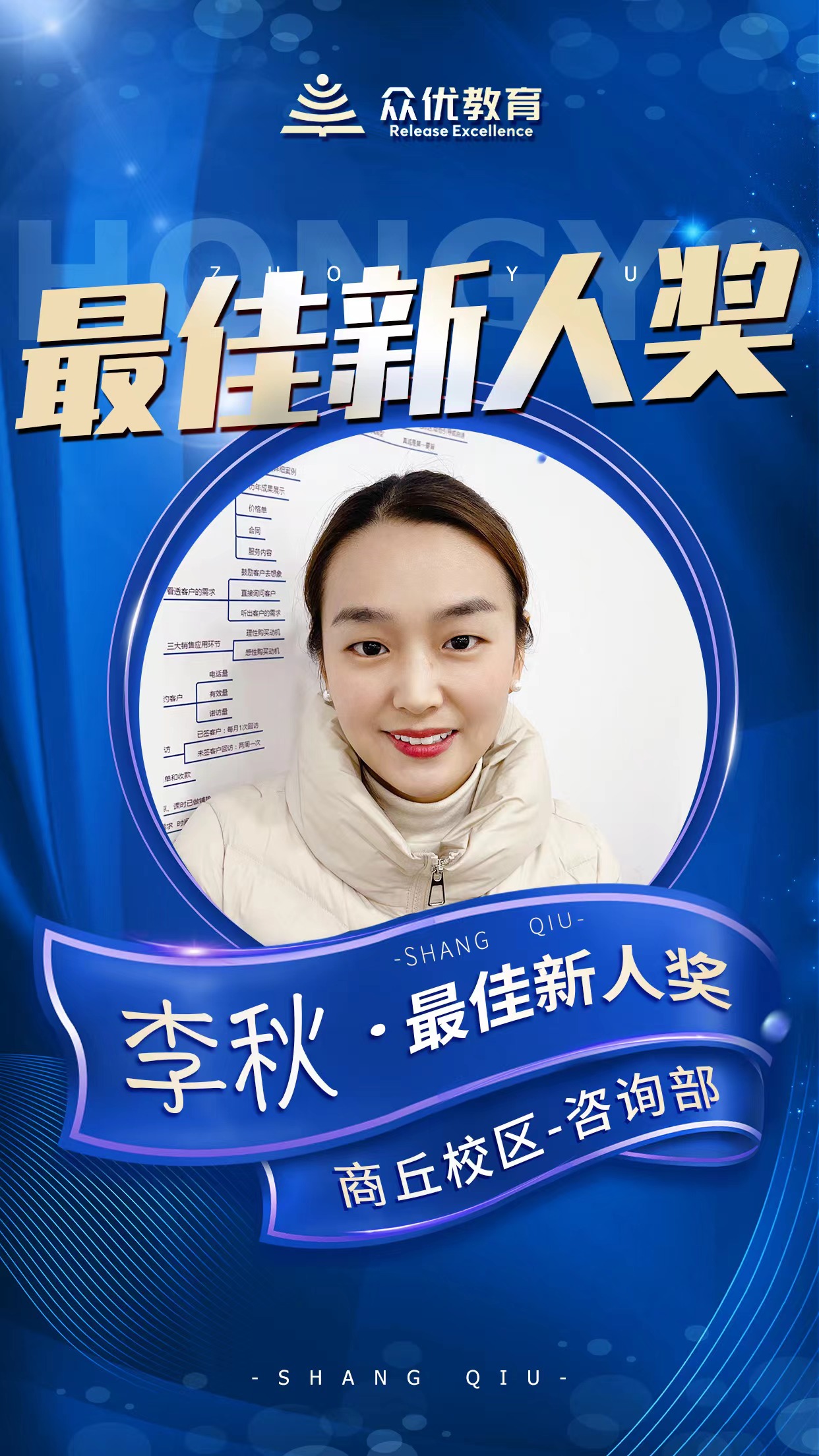 【众优教育】最佳新人：冉冉升起的新星，照亮教育的前行之路(图3)