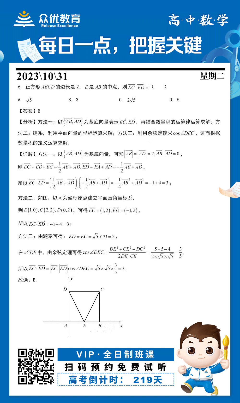 【高中数学 · 每日一练】：考查向量的坐标运算(图1)