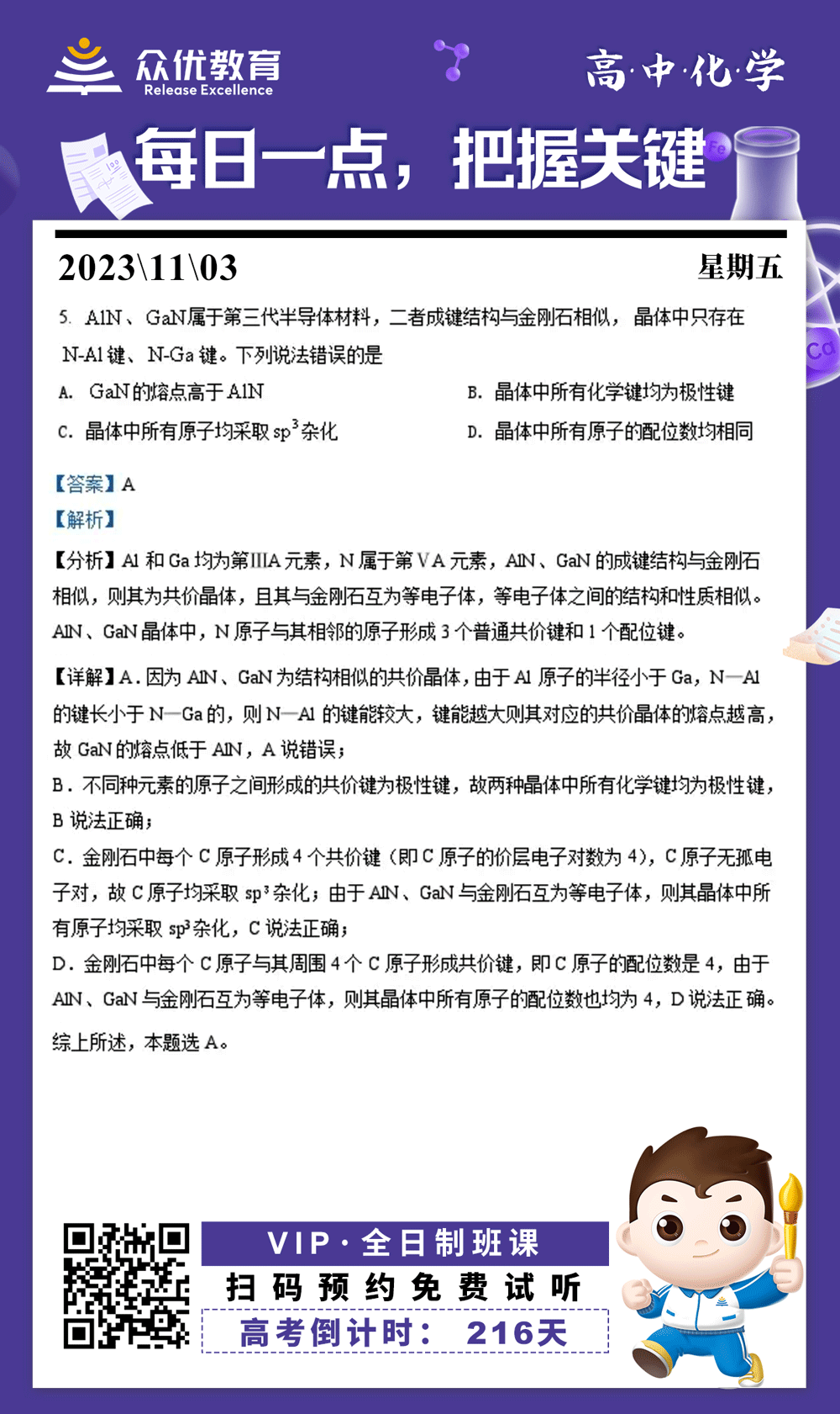 【高中化学 · 每日一练】：考查共价晶体(图1)