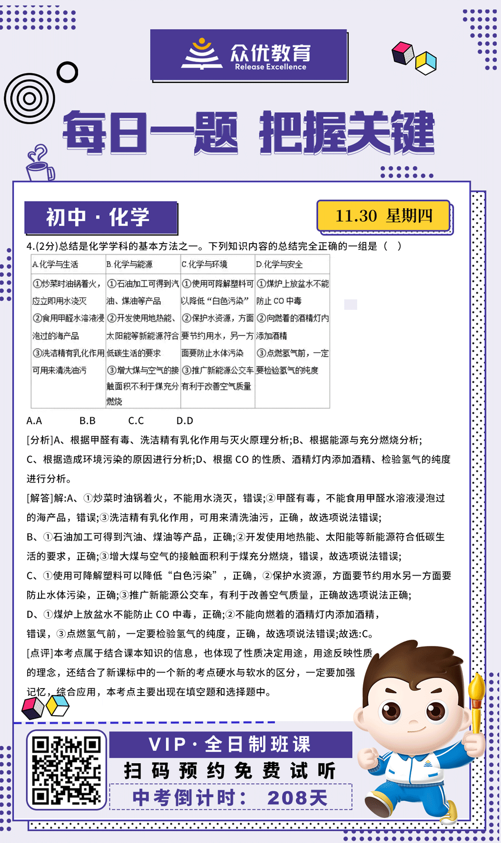 【初中化学 · 每日一练】：考查化学与人类生活的关联(图1)